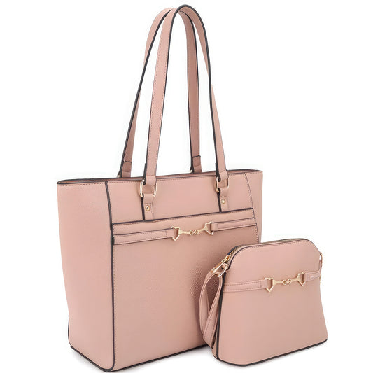 2in1 Smooth Matching Shoulder Tote Bag and Crossbody Set